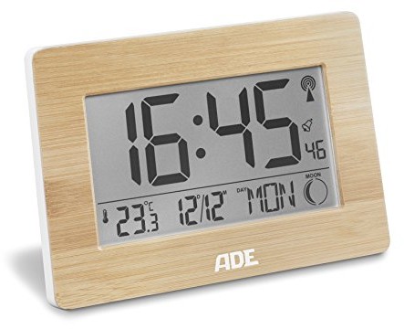 ADE ck1702 cyfrowy zegar radiowy, bambus, 2.8 x 22.9 x 16.1 cm CK1702