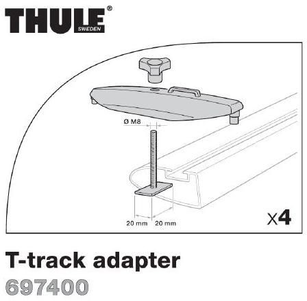Thule Adap.(łeb śruby 20x20mm) do belek z rowkiem - do mocowń Power:Grip/Fast/Click TH/6974