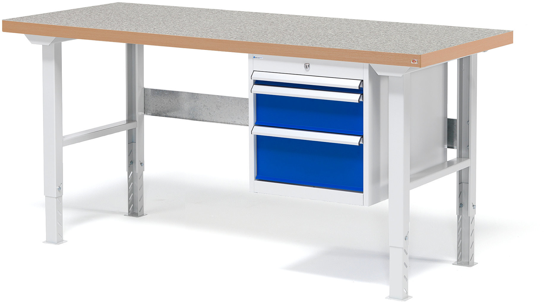 AJ Produkty Stół warsztatowy o powierzchni z płyty winylowej, 800x500x1500mm