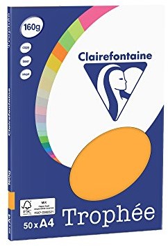 Clairefontaine clementine 4158 papier A4 160 G/M2 50blatt 3329680415803