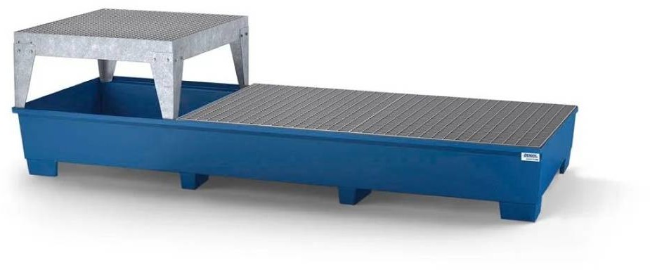 722 DENTA Wanna wychwytowa ze stali na 3 IBC lakierowana z 1 stojakiem do nalewania i 2 kratami 3280x1300x883 72279304 79304-uniw