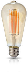 Фото - Лампочка KOBI Żarówka LED E27 7W ST64 Filament Retro Amber - Biały ciepły  (2700K)