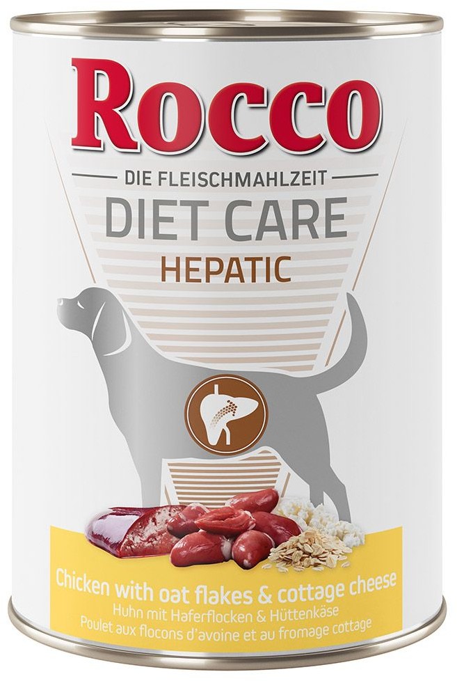 Rocco Diet Care Hepatic, kurczak z płatkami owsianymi i twarogiem - 24 x 400 g