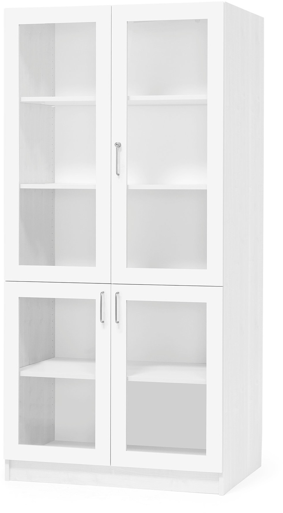 AJ Produkty Szafa THEO z 4 szklanymi drzwiami, 2100x1000x470 mm, biały