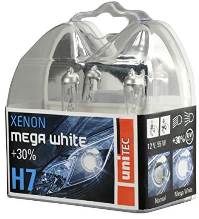 Unitec Xenon MegaWhite 77781 zestaw 2 żarówek H7, napięcie 12 V, moc 55 W 77781