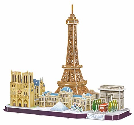 World Brands World Brands MC254H puzzle 3D Wieża Eiffla Paryż dla dorosłych i dzieci, modele modelarskie do montażu, zabawny prezent, kultura, podróże z domu, kolorowe MC254H