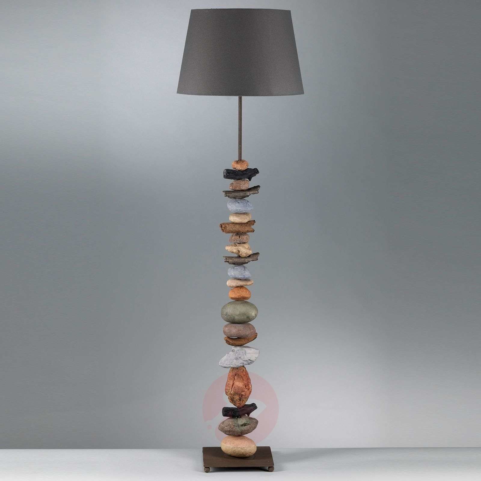 ONLI Lampa podłogowa Vera klosz z tkaniny i kamień