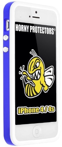 HORNY PROTECTORS Horny Protectors etui na Apple iPhone 4/4S Biały/liliowy z metalowym Button 4250558610602