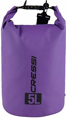 Cressi Unisex Dry Bag wodoszczelna torba z długim regulowanym paskiem na ramię do nurkowania, pływania łodzią, kajaku, wędkowania, raftingu, pływania, na kemping i snowboardzie, fioletowa, 20 l