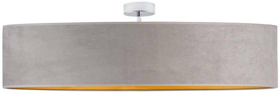 LYSNE Lampa przysufitowa GRENADA VELUR fi 100 cm kolor szary ze złotym wnętrzem 14578V/5 kolor szary ze złotym wnętrzem