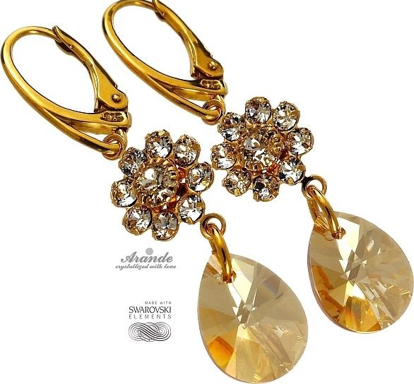Swarovski KOLCZYKI GOLDEN FEEL ZŁOTE SREBRO