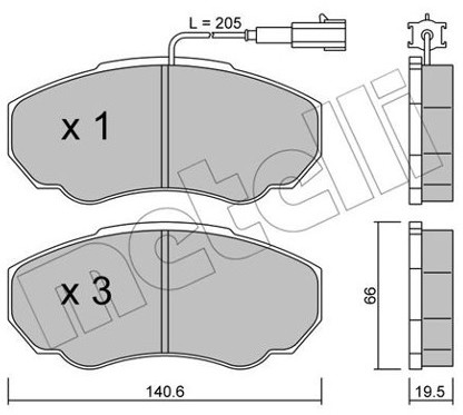 METELLI Zestaw klocków hamulcowych, hamulce tarczowe 22-0325-0