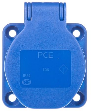 PCE Polska sp. z o.o. Gniazdo tablicowe 10/16A 2P+Z 230V niebieskie IP54 /bezśrubowe/ 108-0b