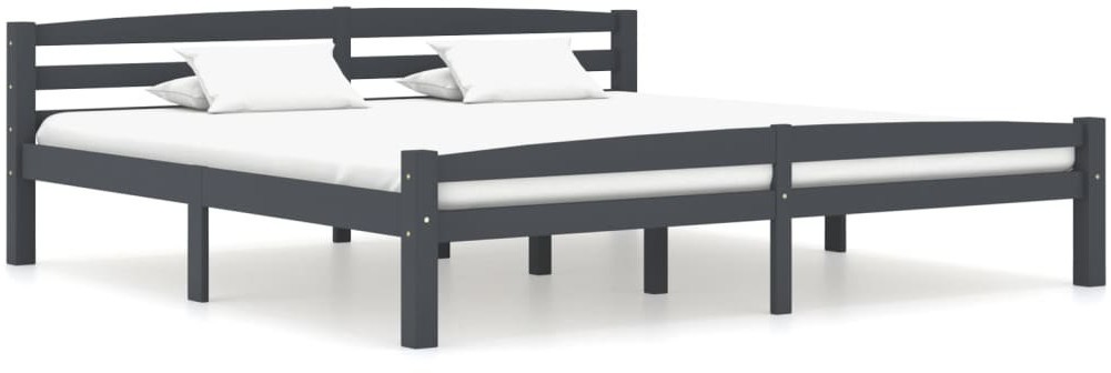 vidaXL Lumarko Rama łóżka, ciemnoszara, lite drewno sosnowe, 200 x 200 cm! 322095