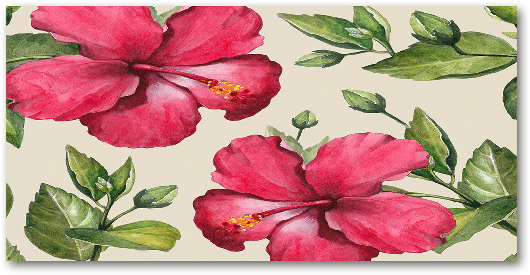 Obraz zdjęcie szkło akryl Różowy hibiskus