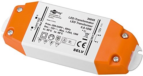 Goobay Led-transformator; SELV-klasse II, DC-voeding, 12 volt 0,5 - 15 Watt 30005