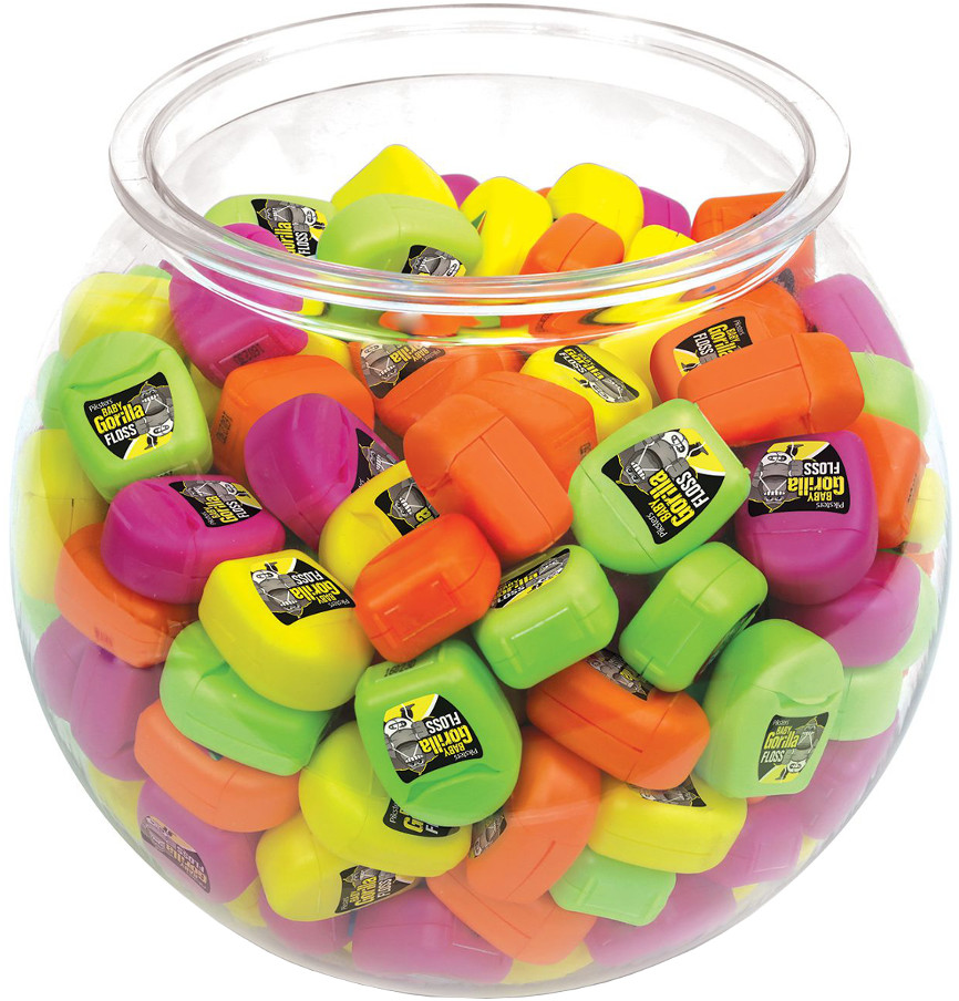 Piksters PIKSTERS GORILLA Dental Floss 8m x 200szt. - miminiaturowe nitki do zębów w KULI dedykowanej do gabinetów stomatologiicznych