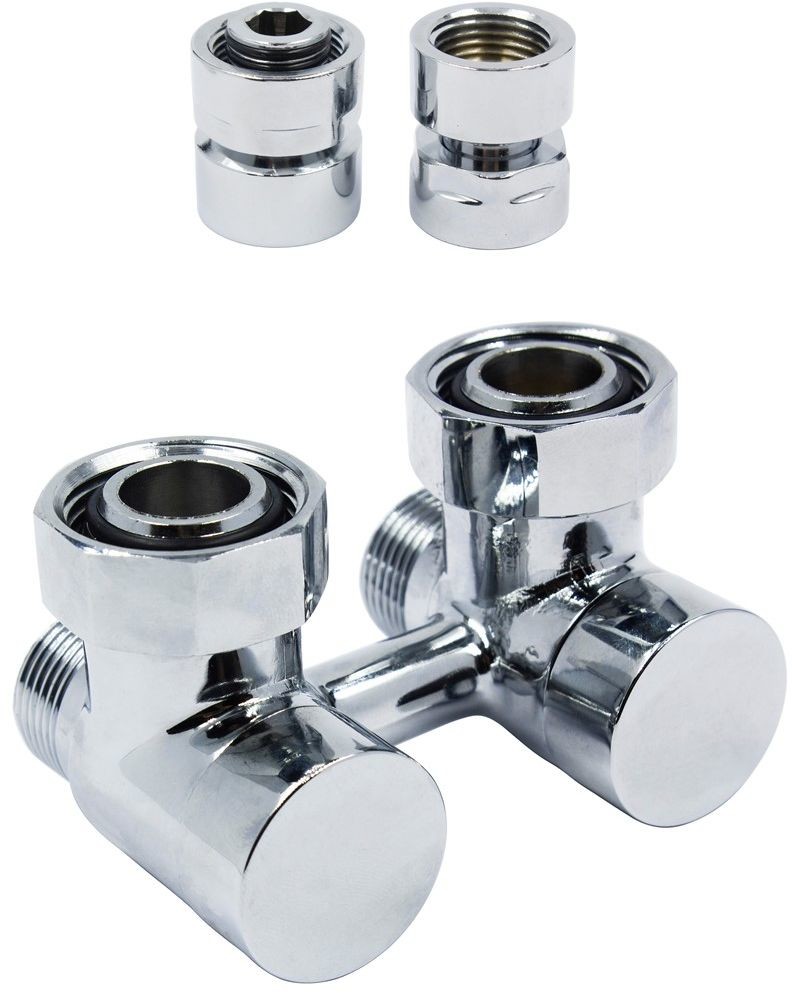 Varioterm Zawór odcinający kątowy Premium Exclusive ze złączką PEX/CU bez głowicy - chrom instalacja 1/2 - złączka GW PREGS0202/FK(GW)