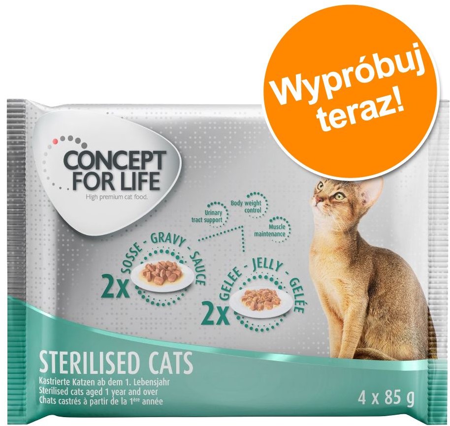 Concept for Life Pakiet próbny Concept for Life 4 x 85 g Kitten 2 x w sosie 2 x w galarecie| Dostawa GRATIS od 89 zł + BONUS do pierwszego zamówienia