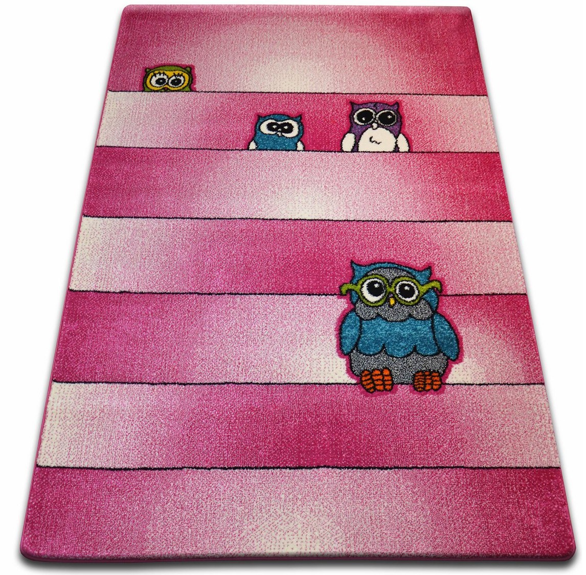 Dywany Łuszczów Kids 240x330 Sowy różowy #GR2255
