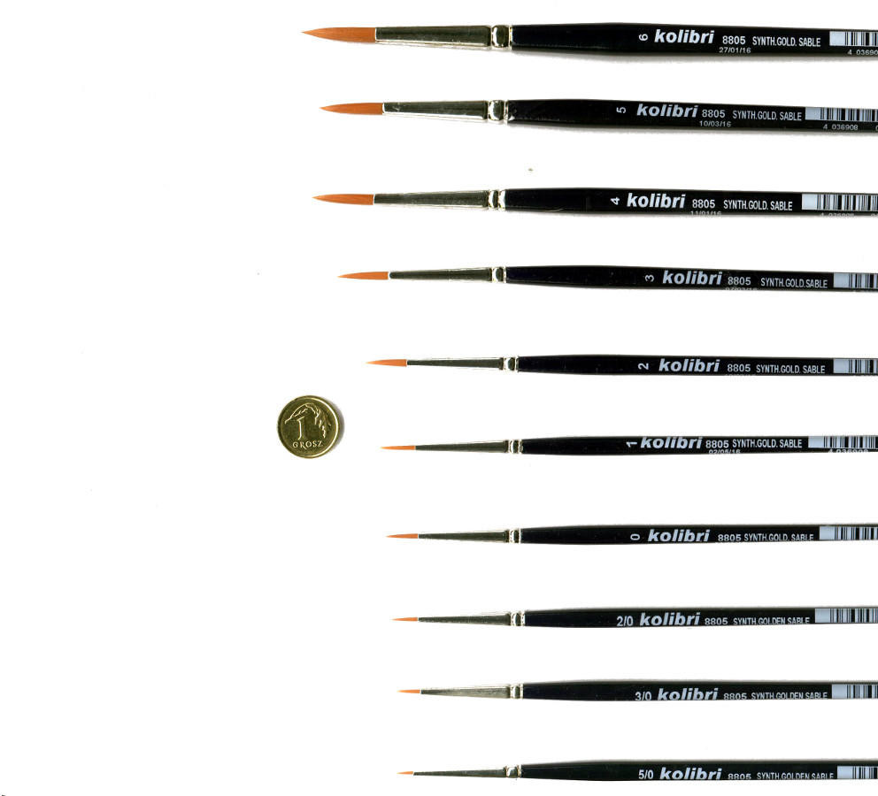 Kolibri Pędzel Synth. Golden Sable - rozmiar 0 seria 880 Kolibri 88050