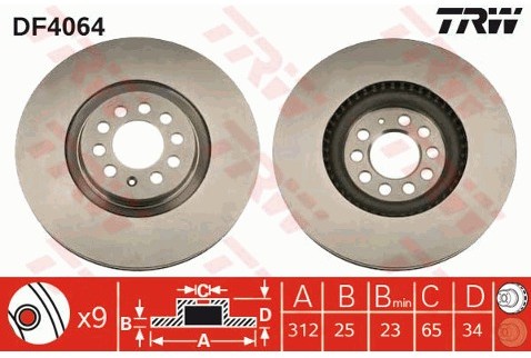 TRW Tarcza hamulcowa DF4064