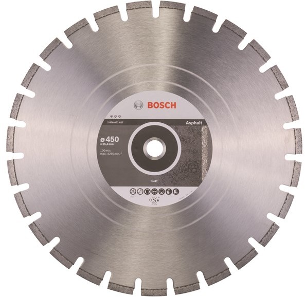 Bosch Diamentowa tarcza tnąca Professional do asfaltu 450 x 25 40 x 3 2 x 8 mm 2608602627 Średnica 450 mm Średnica wewnętrzna 25.40 mm 1 szt