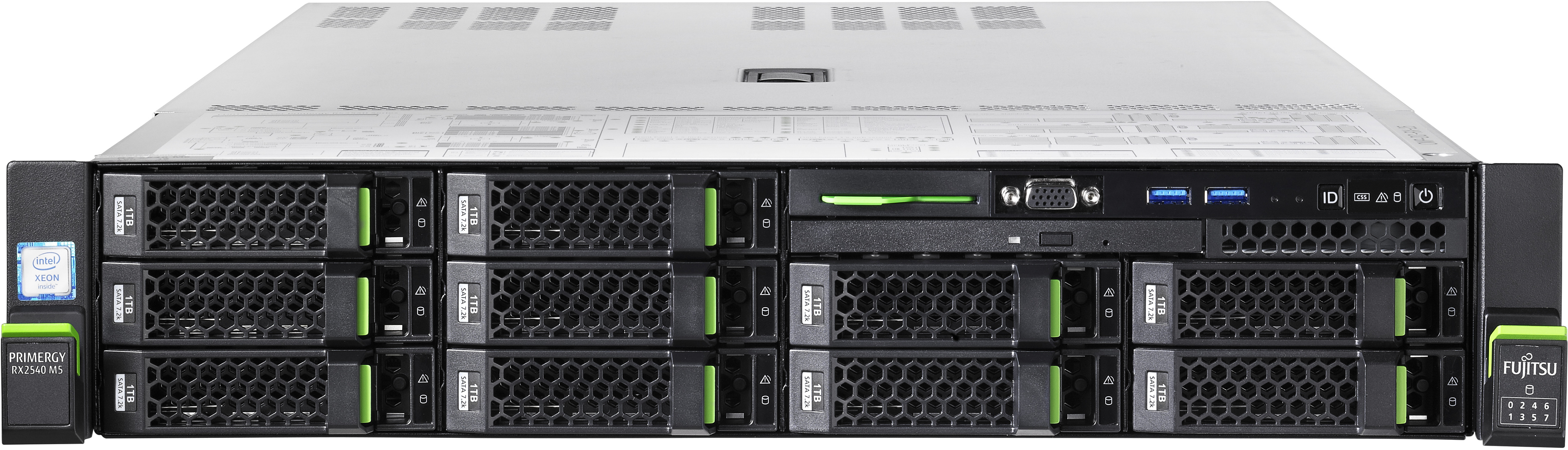 Fujitsu PRIMERGY RX2540 M5 serwer 12 TB 3,6 GHz 32 GB Rack (2U) VFY:R2545SC210IN