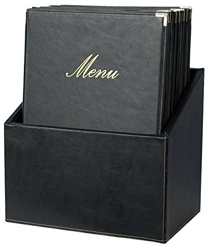 Securit SECURIT Classic menu Flash o wyglądzie skóry A4 (x20) plus Box, w zestawie: 1 wkładka dopplete na menu (na 4seiten A4), czarny MC-BOX-CRA4-BL