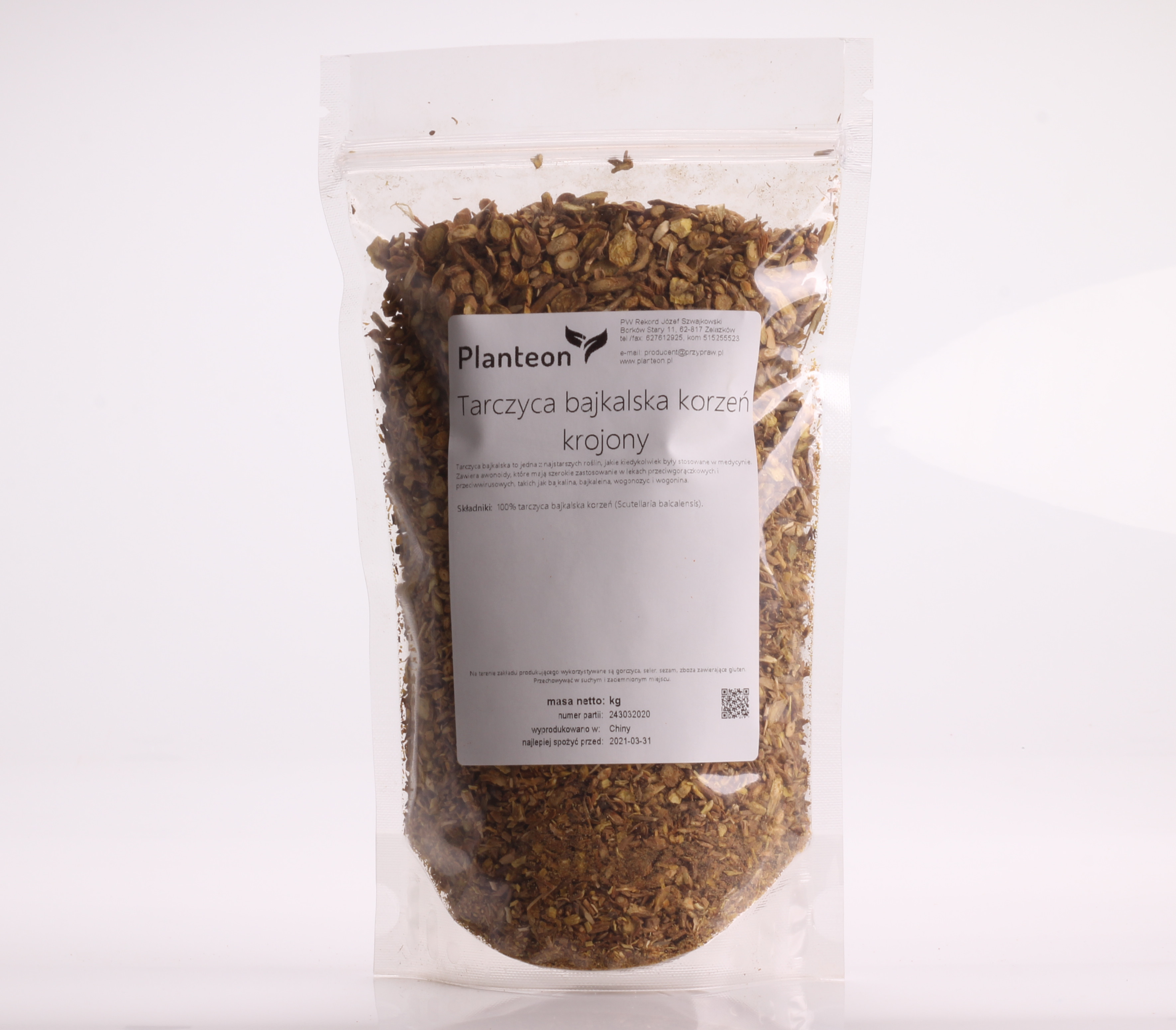 Planteon Tarczyca bajkalska korzeń krojony 5kg 2-0345-01-6