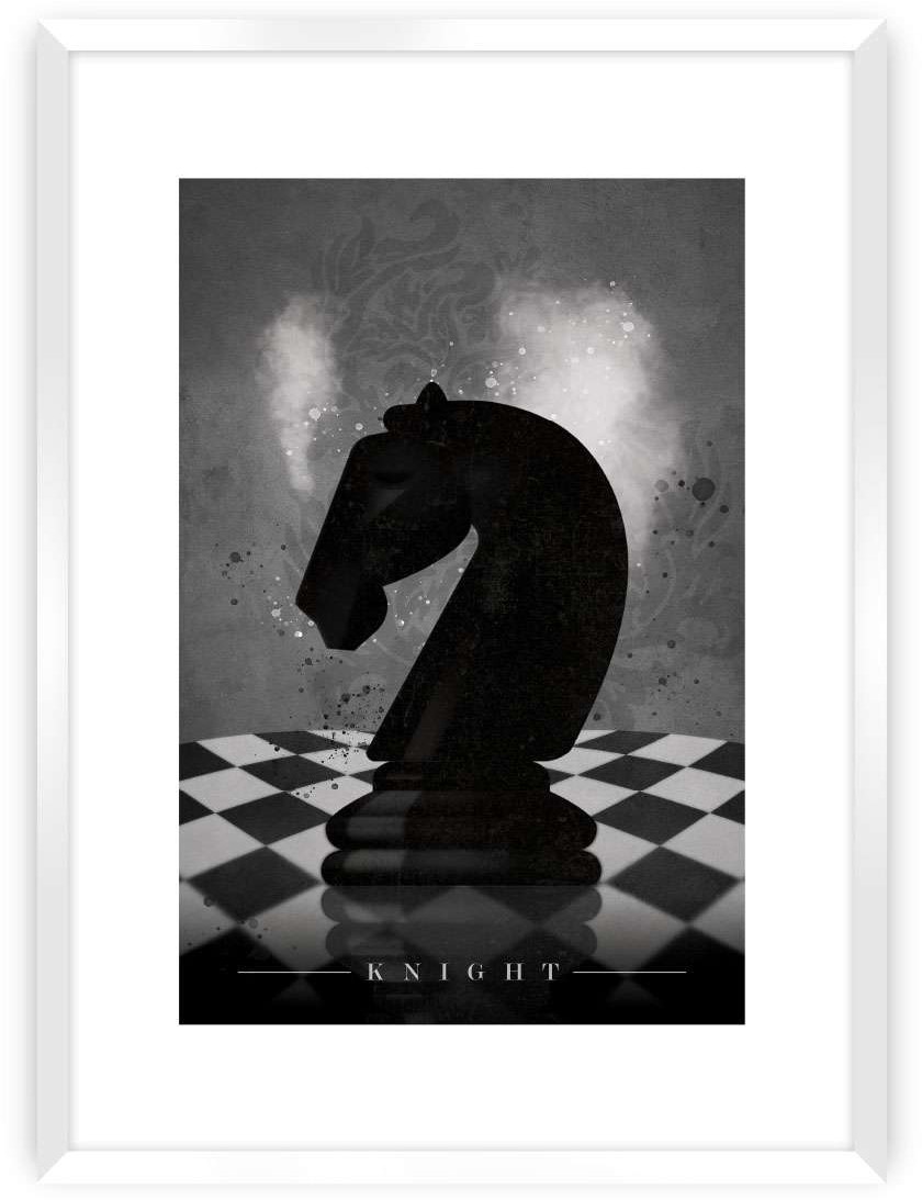 Dekoria Plakat Chess III 30 x 40 cm Ramka Biała 219D-000-58