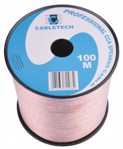 CABLETECH KAB0351 Kabel głośnikowy CCA 0.20mm (rolka 100m) LEC-KAB0351
