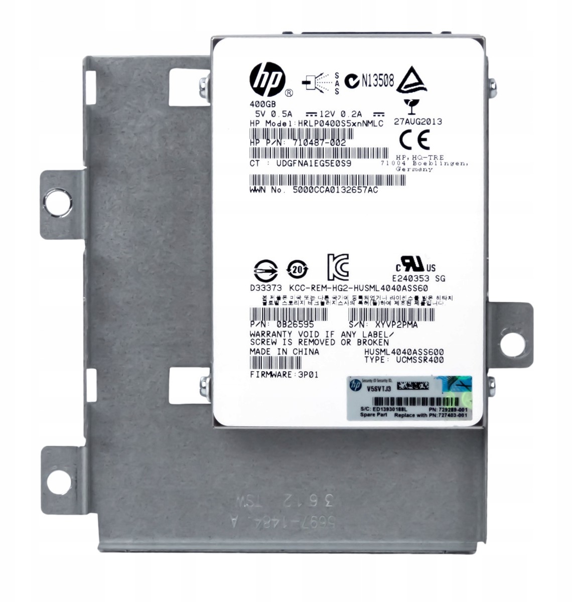 HP 710487-002 400GB SAS-2s 2.5'' HRLP0400S5xnNMLC