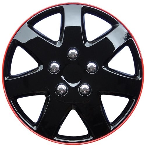 Autostyle Kołpaki ozdobne osłona zestaw Michigan Ice Black/Red  4-częściowy zestaw, 36 cm (14) PP9624IR