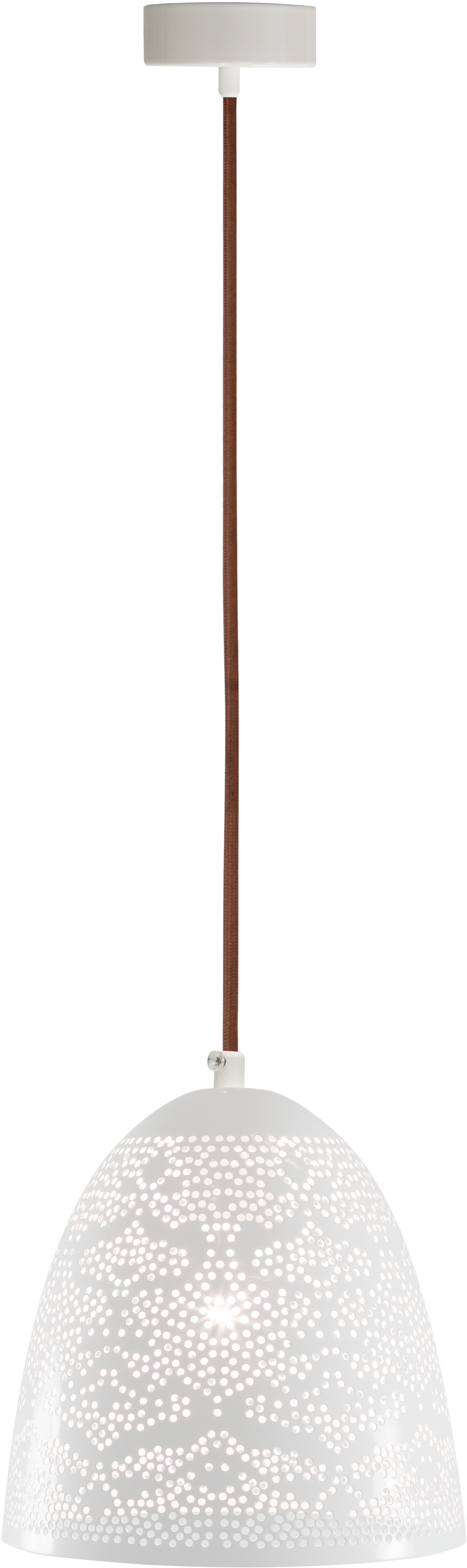 Candellux BENE LAMPA WISZĄCA 20/21 STOŻEK 1X60W E27 AŻUROWY BIAŁY