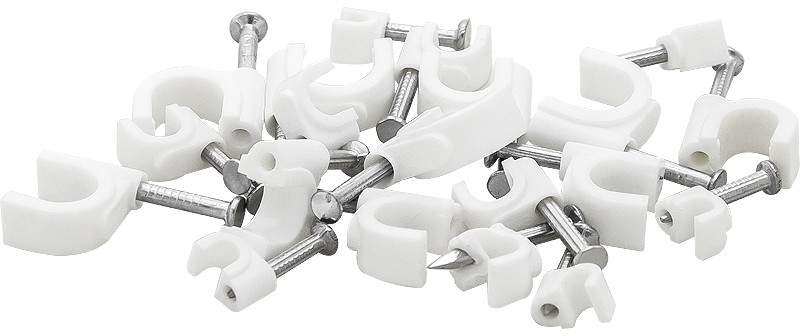 Uchwyt Na Kabel Przewód Flop 6mm Okrągły Biały 042