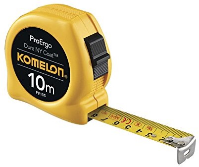 Komelon komelon pe105 proergo zwijana taśma miernicza | znak homologacji typu WE taśma miernicza dokładności II | metr Roll długość pasma 10 m | 1 sztuki PE105