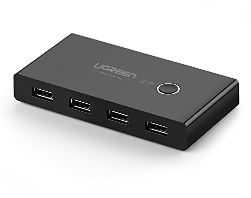 UGREEN ugreen USB 2.0 Switch 4 ports na 2 PCS 2 in 4 Out przełącznik z 2 USB 2.0 kabel do drukarki, skanera, klawiatury, myszy USB Sticks, zewnętrzne dyski twarde,, zestawów słuchawkowych itp Czarny
