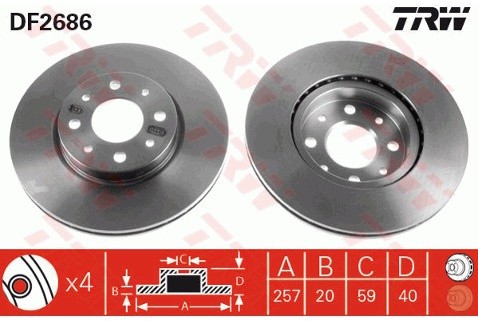 TRW Tarcza hamulcowa DF2686