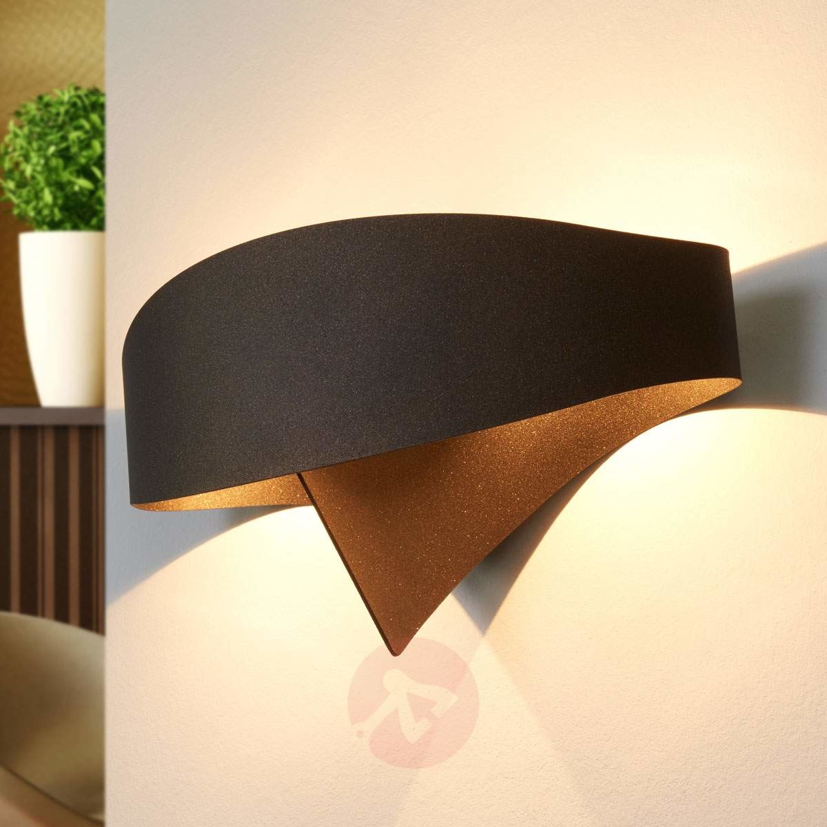 Selene Brązowa designerska lampa ścienna Scudo