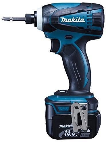 Makita bezprzewodowa wkrętarka udarowa w Makpac z 2 akumulatory 4,0 AH 14,4 V + bank mocy, czarny, niebieski DTD134RMJ