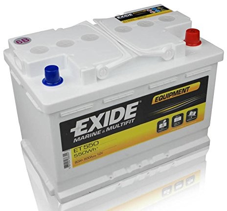 EXIDE Akumulator ołowiowy ołowiowy   po zamknięciu Gel et550 12 V 80 AH 600 A ET550