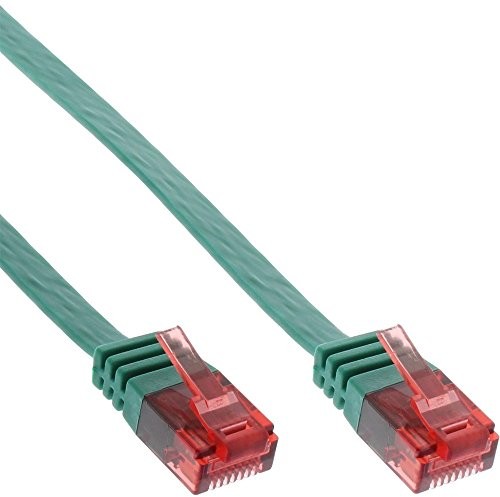 InLine Patch kabel płaski, UTP, Cat.6, 10 m Zielony 4043718158461