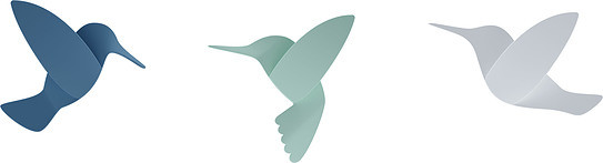 Umbra Dekoracja ścienna Hummingbird niebieski zielony biały 9 szt. 1012966-022