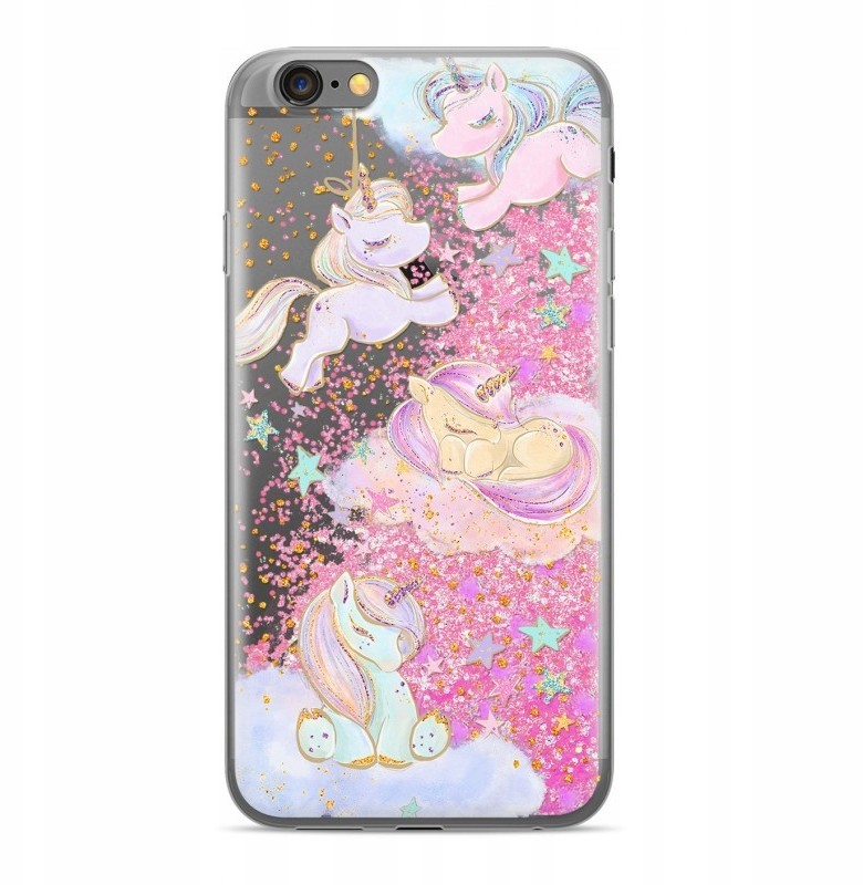 Etui Nadruk Iphone 6 Plus Unicorn 005 Brokat Róż
