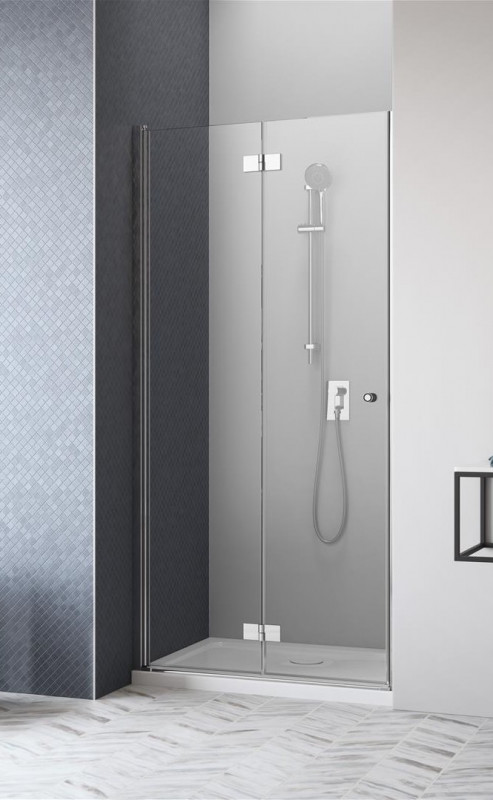 Radaway Essenza New DWB 100 Drzwi wnękowe 100x200 cm wersja prawa profile chrom szkło przejrzyste z powłoką EasyClean 385077-01-01R