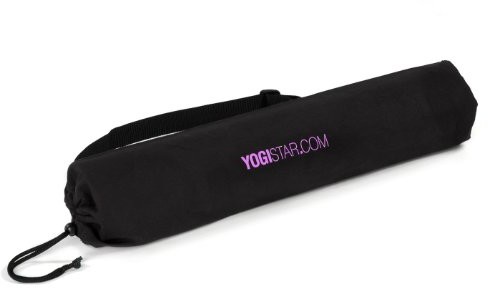 Yogistar Basic pokrowiec na matę do jogi, z logo, materiał: bawełna, długość: 65 cm, 2-kolorowy, czarny 4250193502881
