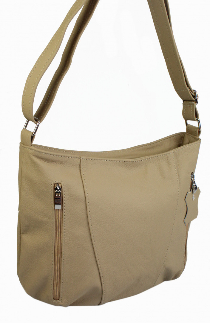 Magre (PL) Torebka Skórzana (PL) WIESIA Skóra Naturalna CIEMNY CIELISTY