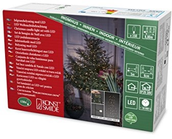 Konstsmide , 6367  820, bawełna płaszcz z pierścieniem,  11, z globes, 5 ciągi magistralowe po 30 diod LED, częściowo zmontowane, 150 Amber diody, wewnętrznego transformatora 30 V _, zielony kabel 6367-820