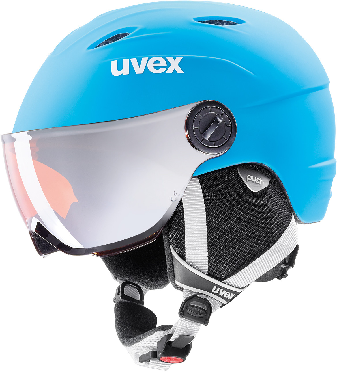 Uvex dziecięcy Junior Visor Pro Lite Blue/White Mat 52 54)